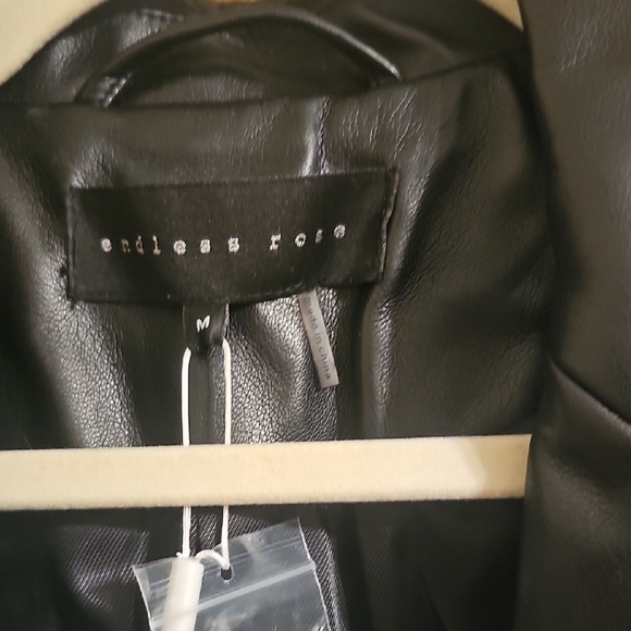 Endless Rose Black Faux Leather Blazer - Picture 3 of 10